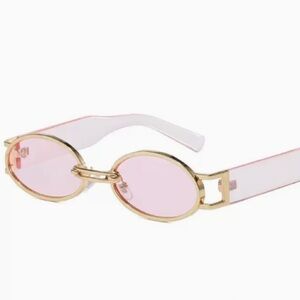 Gold Frame Pink Lens Women's Sunglasses